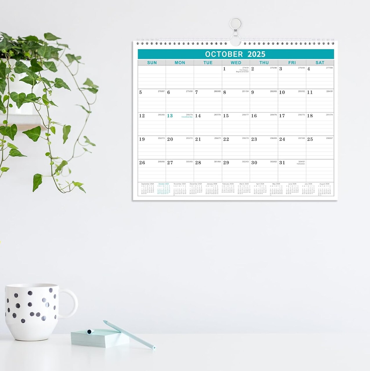 Calendar 2025-2026, 18 Months Wall Calendar from July 2025 to December 2026,11.5" x 14.6", 2025-2026 Calendar with Julian Date